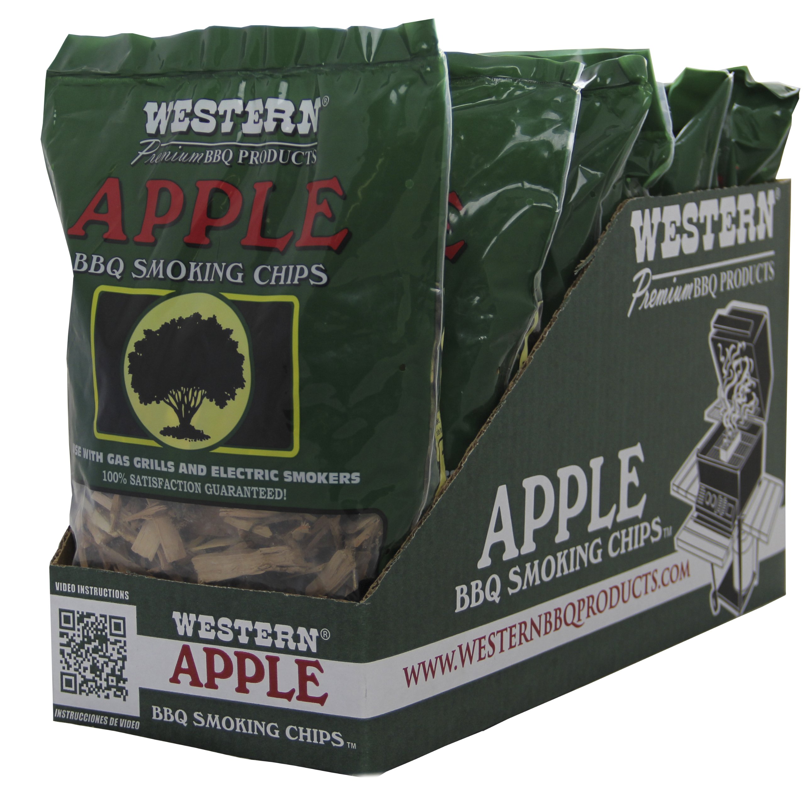Premium Western 38065 6-Pack Apple Wood Smoking Chips for Grilling, BBQ & Smoking – Enhance Flavor for Meats, Fish & Vegetables