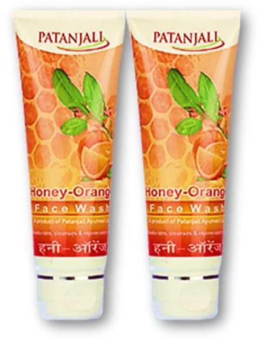 Patanjali Orange Honey Face Wash 60g (Pack of 2) - Natural & Gentle Cleanser for Glowing Skin | Perfect for Daily Skincare Routine & Acne-Prone Skin