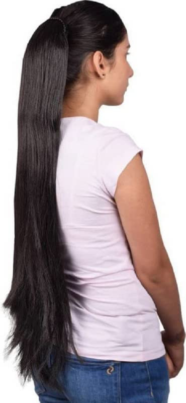 Gauri Uma Long Straight Hair Extensions for Women - 30 Inch Brown Synthetic Hair Weft - Perfect for Styling, Parties & Everyday Wear