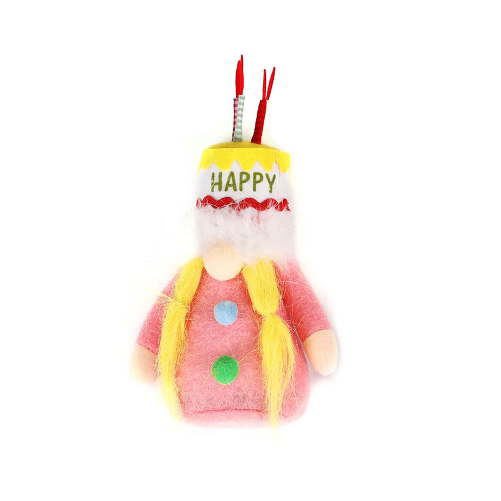 Happy Birthday Cake Hat Gnome Doll - Creative Gift for Window Decoration & Party Decor