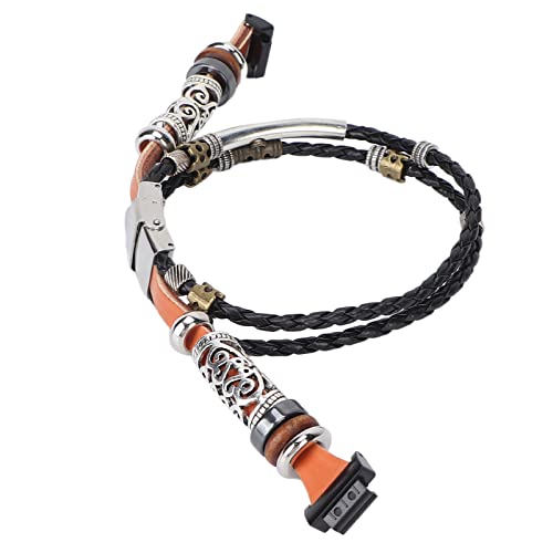 Vintage Leather Watch Band with Beaded Design - Classic Brown Strap with Screwdriver Included | Perfect for Retro Fashion, Gift Giving & Everyday Wear