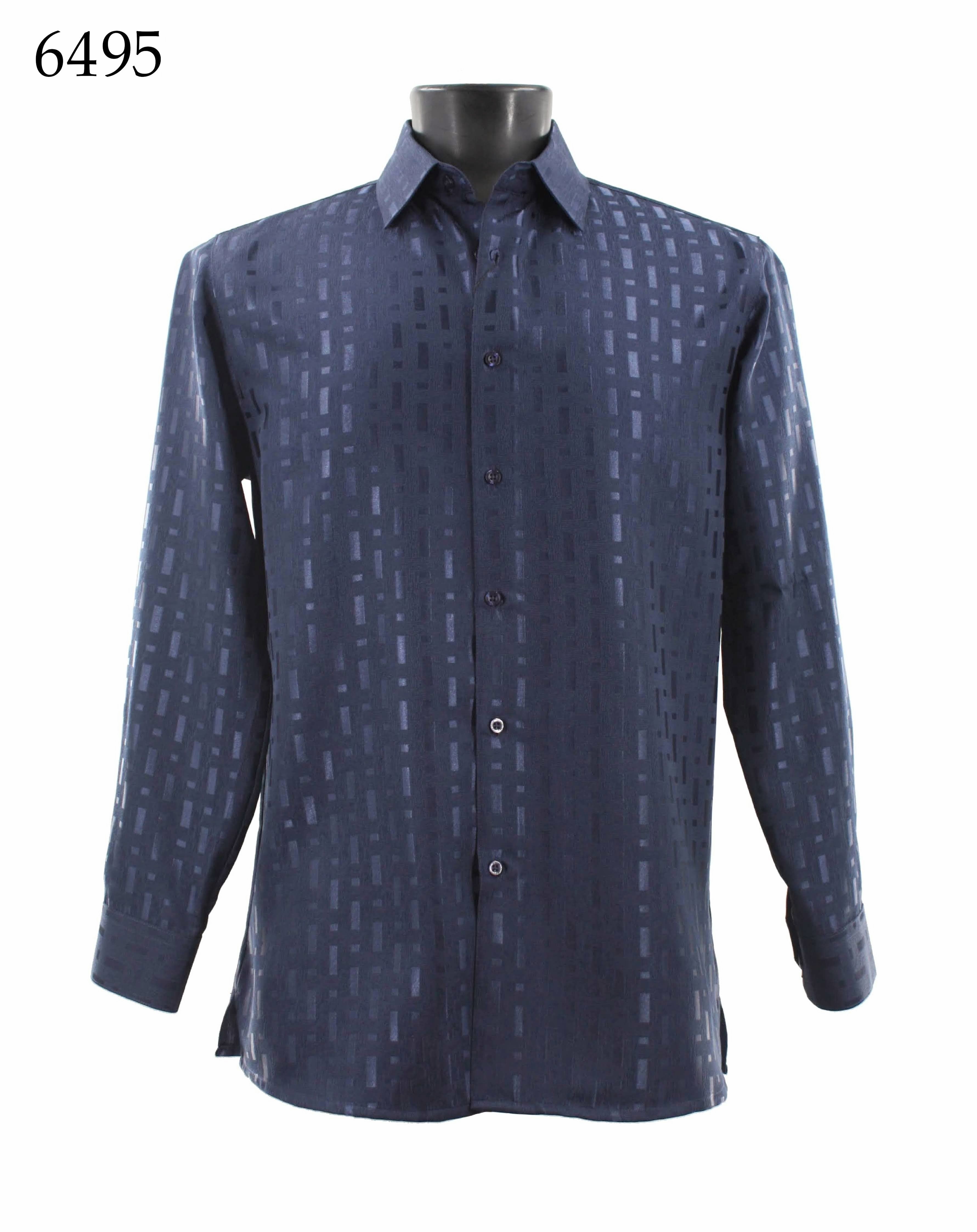 Bassiri Men's Long Sleeve Casual Shirt 6495 - Comfortable Slim Fit Button Down Shirt for Work, Office, and Everyday Wear