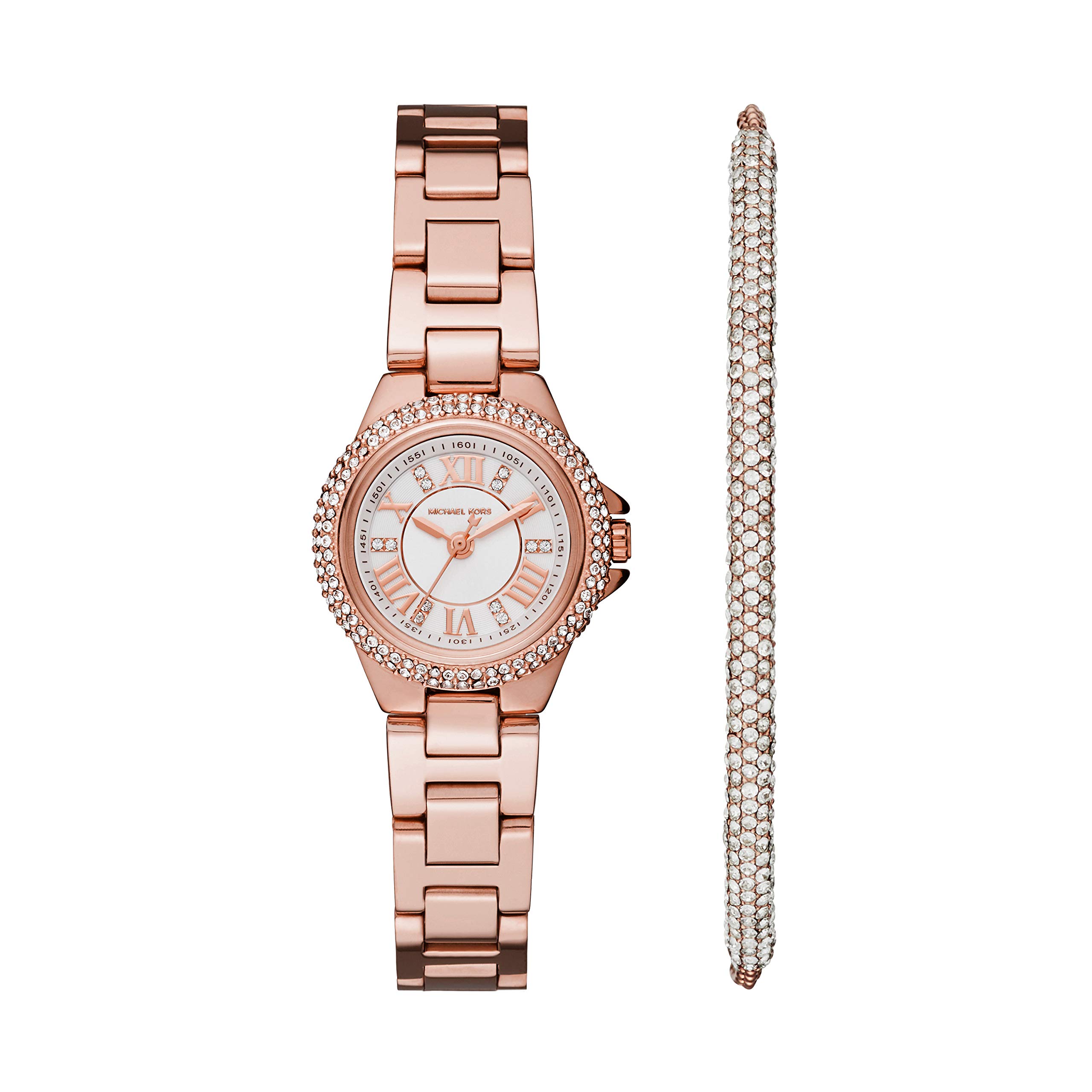 Michael Kors Women's Petite Camille Three-Hand Watch - Elegant Gold-Tone Stainless Steel Bracelet, Water Resistant, Perfect for Work, Date Night & Everyday Wear