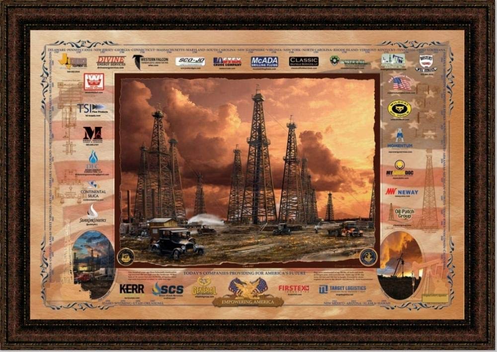 Large Wall Art Decor - Framed Oil and Gas Industry Print in Multiple Styles - Inspirational American Home & Office Decor for Living Room, Bedroom or Workspace