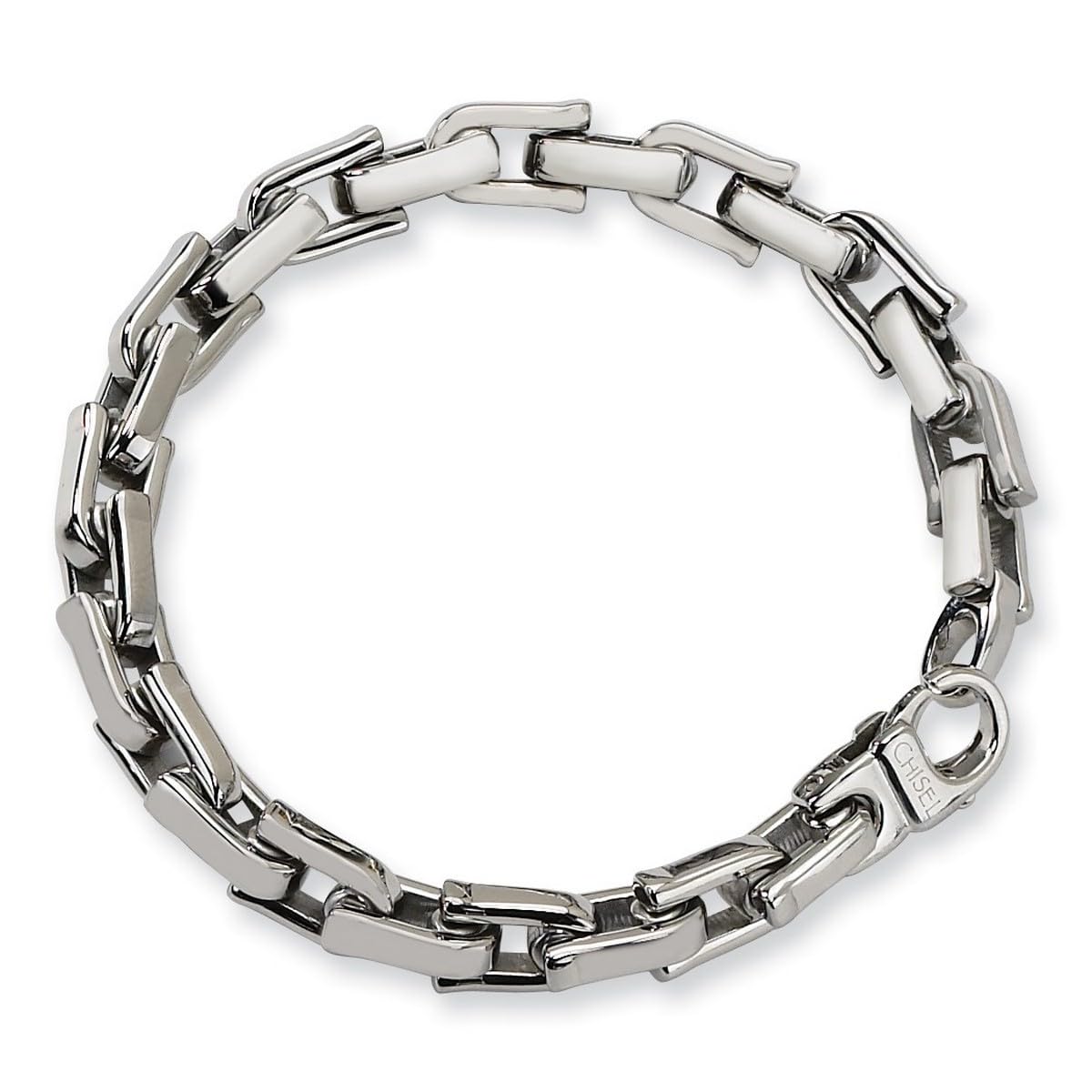 Stainless Steel Fancy Lobster Clasp Polished Bracelet for Women - 8.5 Inch Length, 7mm Width - Elegant Identification Jewelry for Everyday Wear & Special Occasions