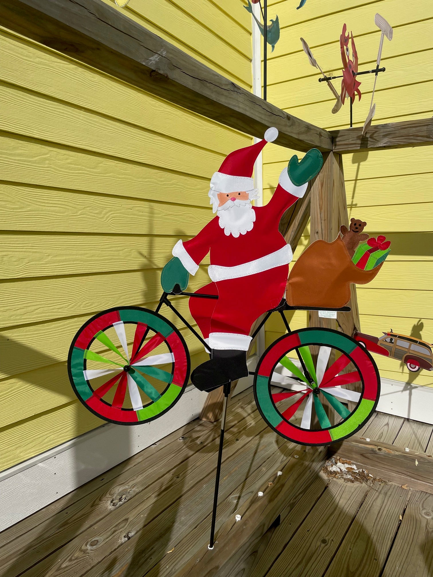 30 Inch Indoor Cycling Bike Spinner - Santa Themed Exercise Bike for Home Gym, Cardio Workout & Fitness Training - Perfect for Small Spaces & Apartment Workouts
