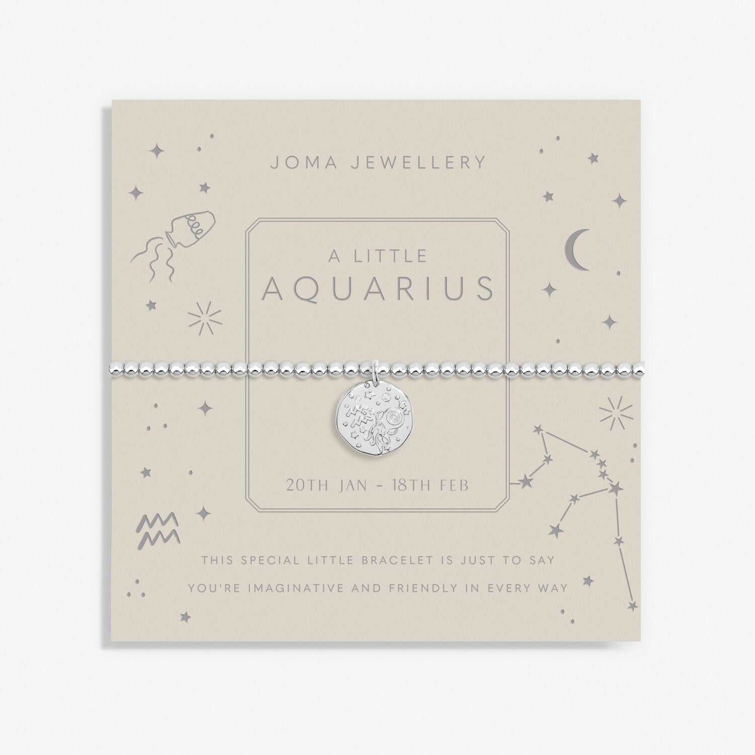 Joma Jewellery Aquarius Zodiac Sign Bracelet - Perfect for Birthdays, Gifts & Astrology Lovers