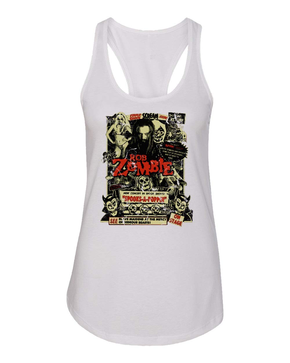RIVEBELLA Horror Movie Zombie Dead Return Women's Racerback Tank Top - Gothic Halloween Costume, Cosplay Outfit & Scary Movie Fan Apparel