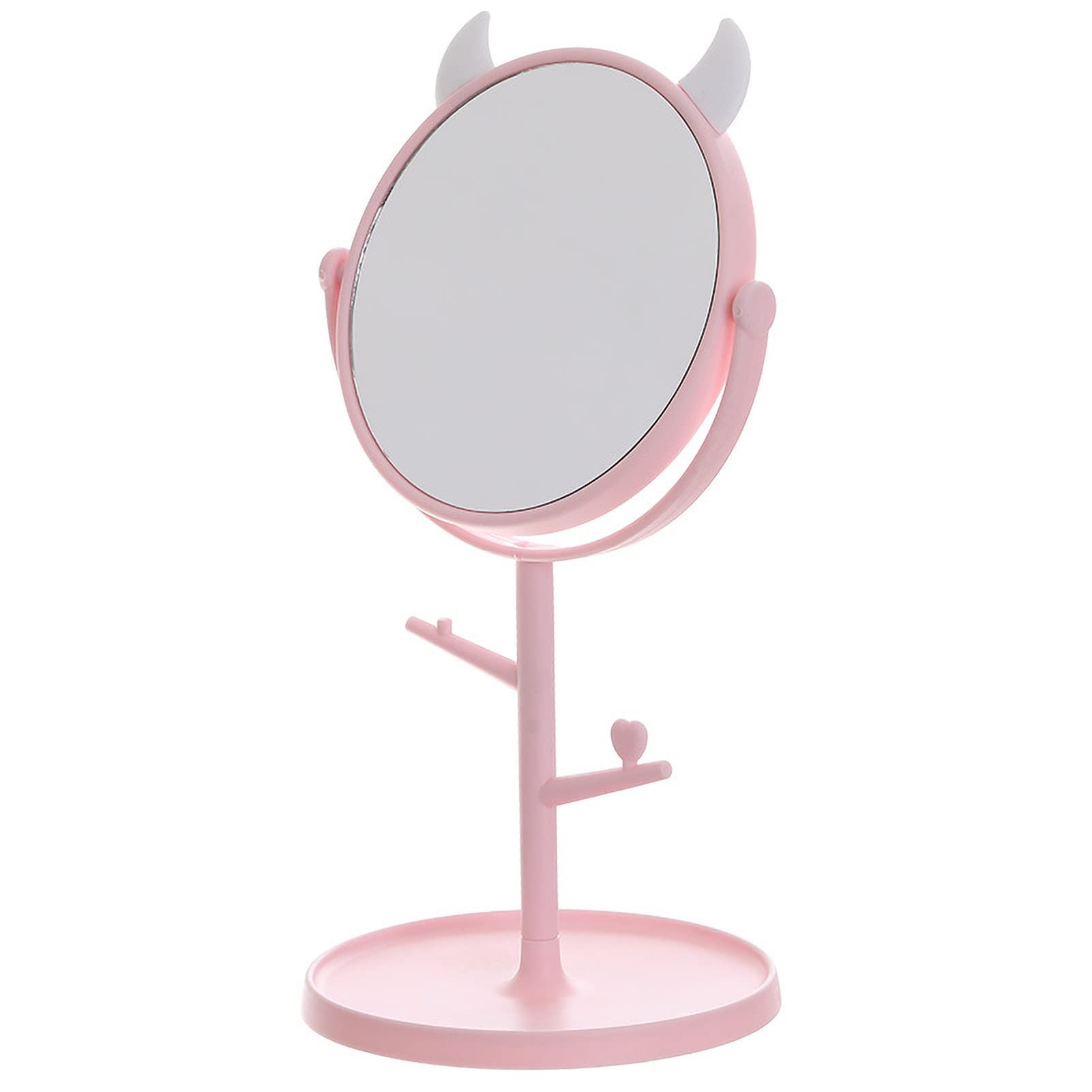 Cute Cat Ears Vanity Mirror with 360° Rotation - Kawaii Bathroom & Bedroom Desk Mirror for Makeup, Durable and Stylish Home Decor Accessory - Perfect for Dressing Table, Cosmetics Organization and Gift Giving
