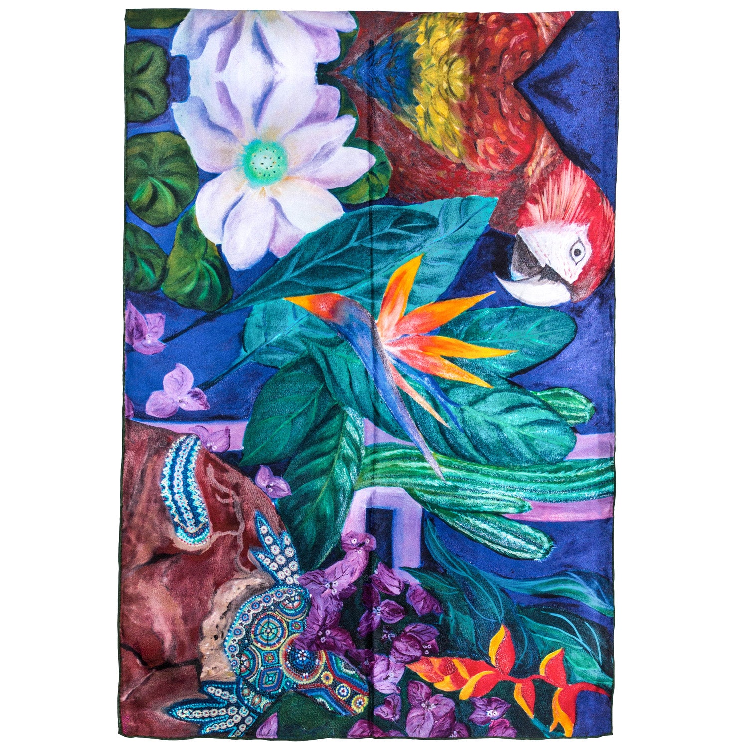 Elegant Mexico Long Silk Scarf - Soft & Lightweight Shawl for Women - Perfect for Travel, Parties & Formal Occasions