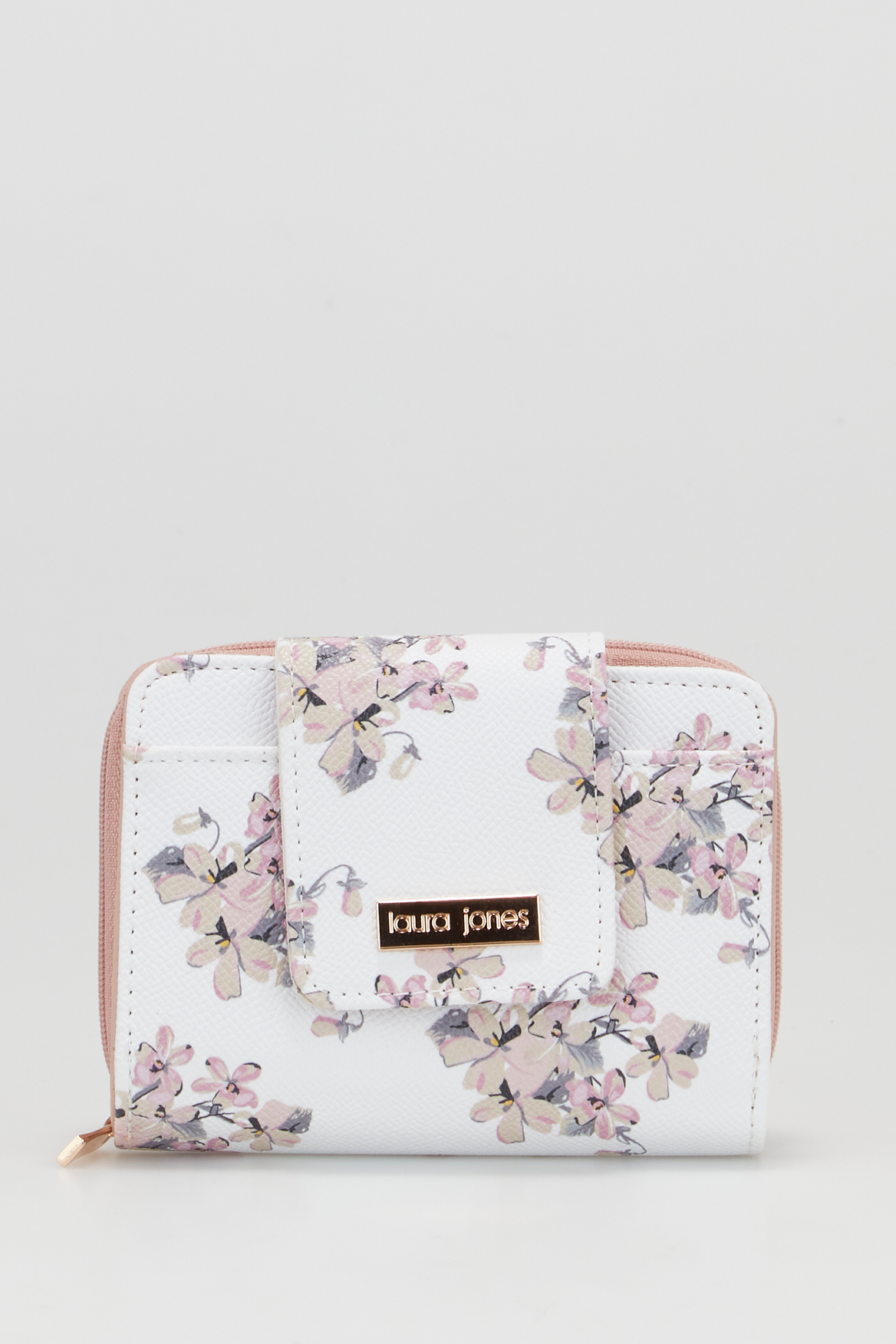 Annick Floral Tab Wallet - Slim RFID Blocking Leather Wallet for Women - Perfect for Everyday Use, Travel & Shopping