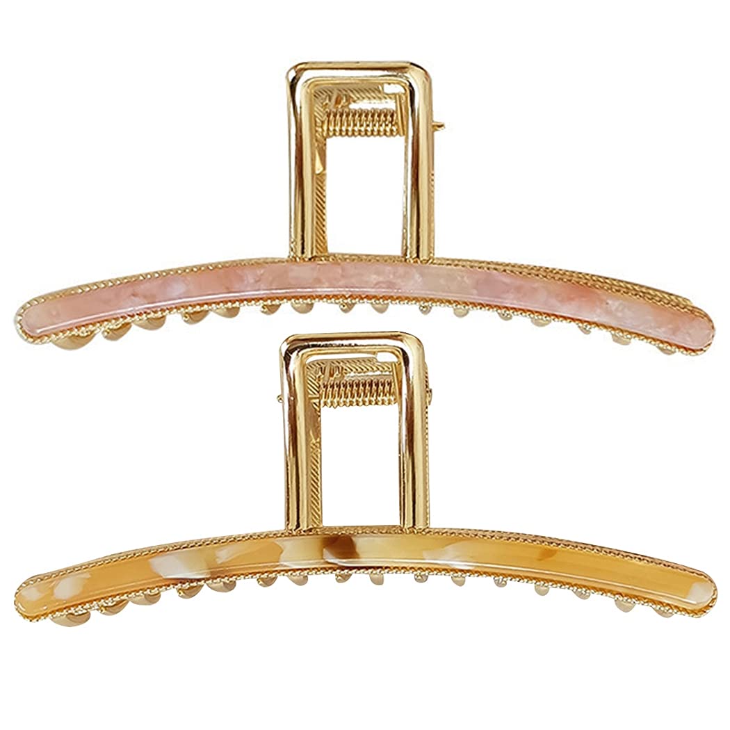 YHomU Hair Claw Clips 2PCS - Large Non-Slip Hair Clamps for Women, Daily & Holiday Use