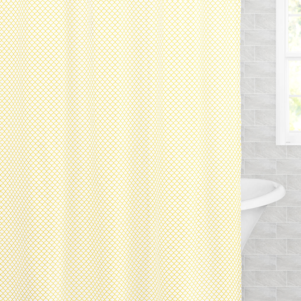 Bright Yellow Cloud Print Shower Curtain - Waterproof Bathroom Decor for Kids & Adults - Perfect for Nursery, Bathroom, and Dorm Room Decor