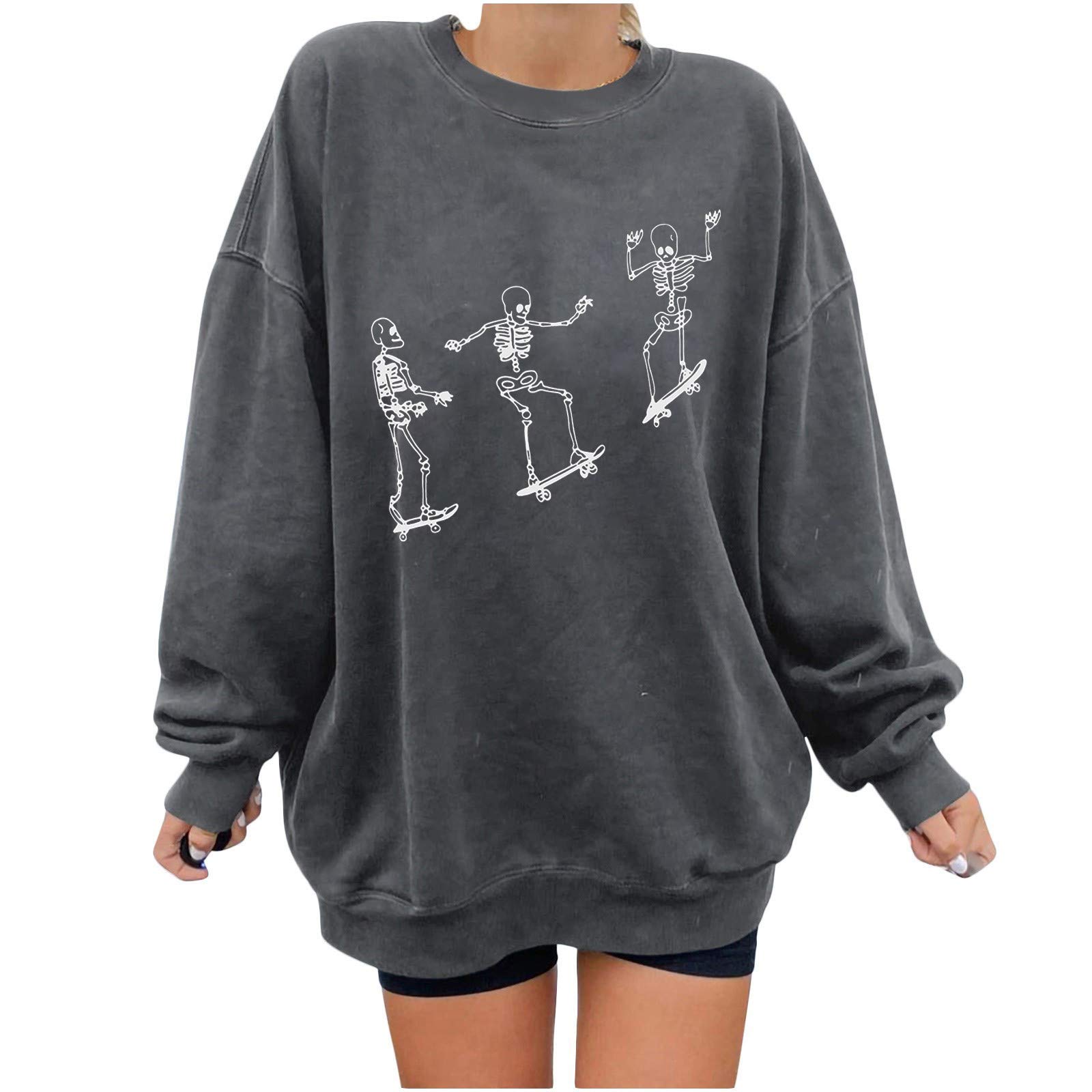 Funny Graphic Print Women's Sleeveless Tops - Casual Long Sleeve Oversized Pullover Sweatshirt for Women | Perfect for Streetwear, Lounge & Everyday Fashion
