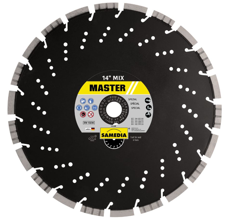Samedia MASTER MIX Diamond Blade 14 Inch - Premium Cutting Disc for Concrete, Tile & Stone - Perfect for Construction, Masonry & DIY Projects