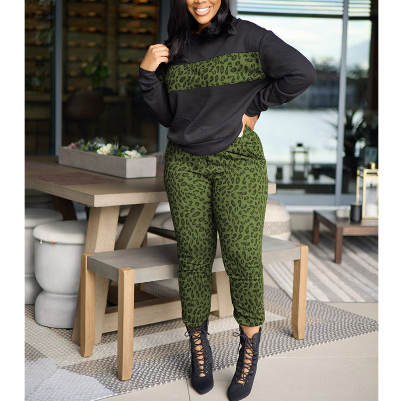 Stylish Leopard Print Long Sleeve Women's Fashion Suit - Elegant Office Wear & Party Outfit for Women