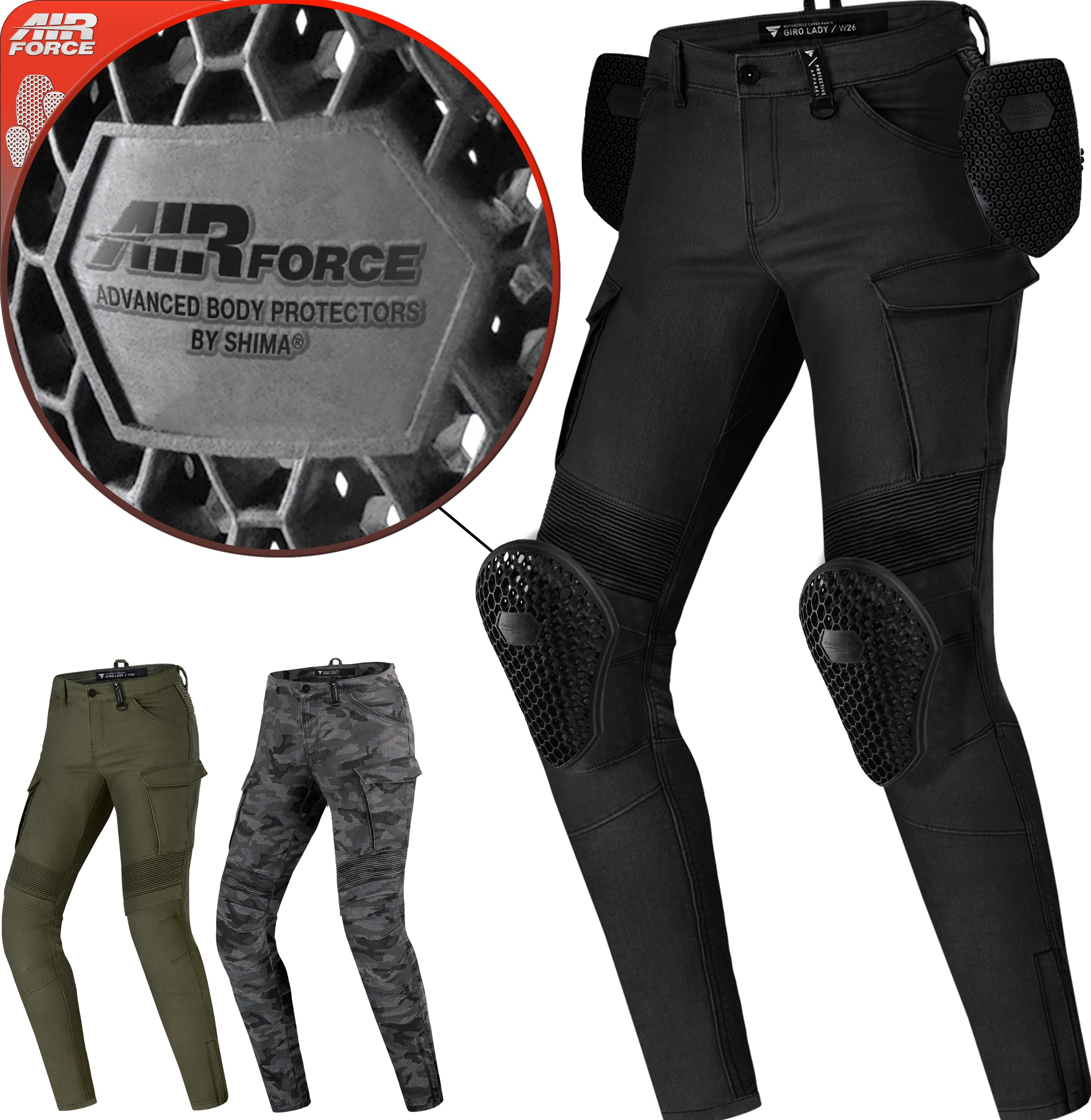 SHIMA Giro 2.0 Women's Motorcycle Pants - Stretchable Slim Fit Cargo Biker Trousers with DuraQL Technology for Comfort & Protection | Perfect for Riding, Commuting & Adventure Tours