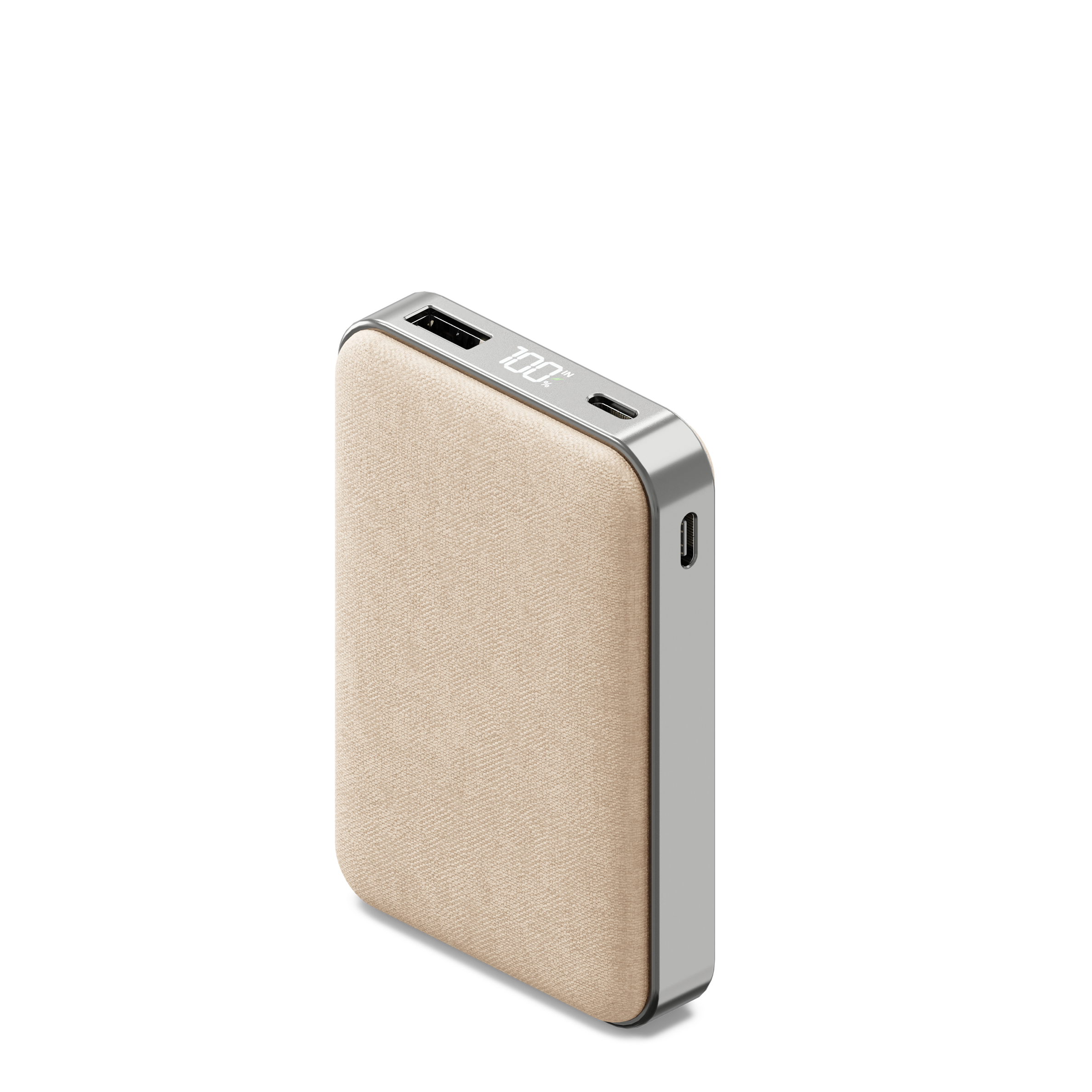 10K mAh Compact Portable Power Bank - Fast Charging & Lightweight - Champagne Gold - Perfect for Travel, Camping, and Emergency Power Backup