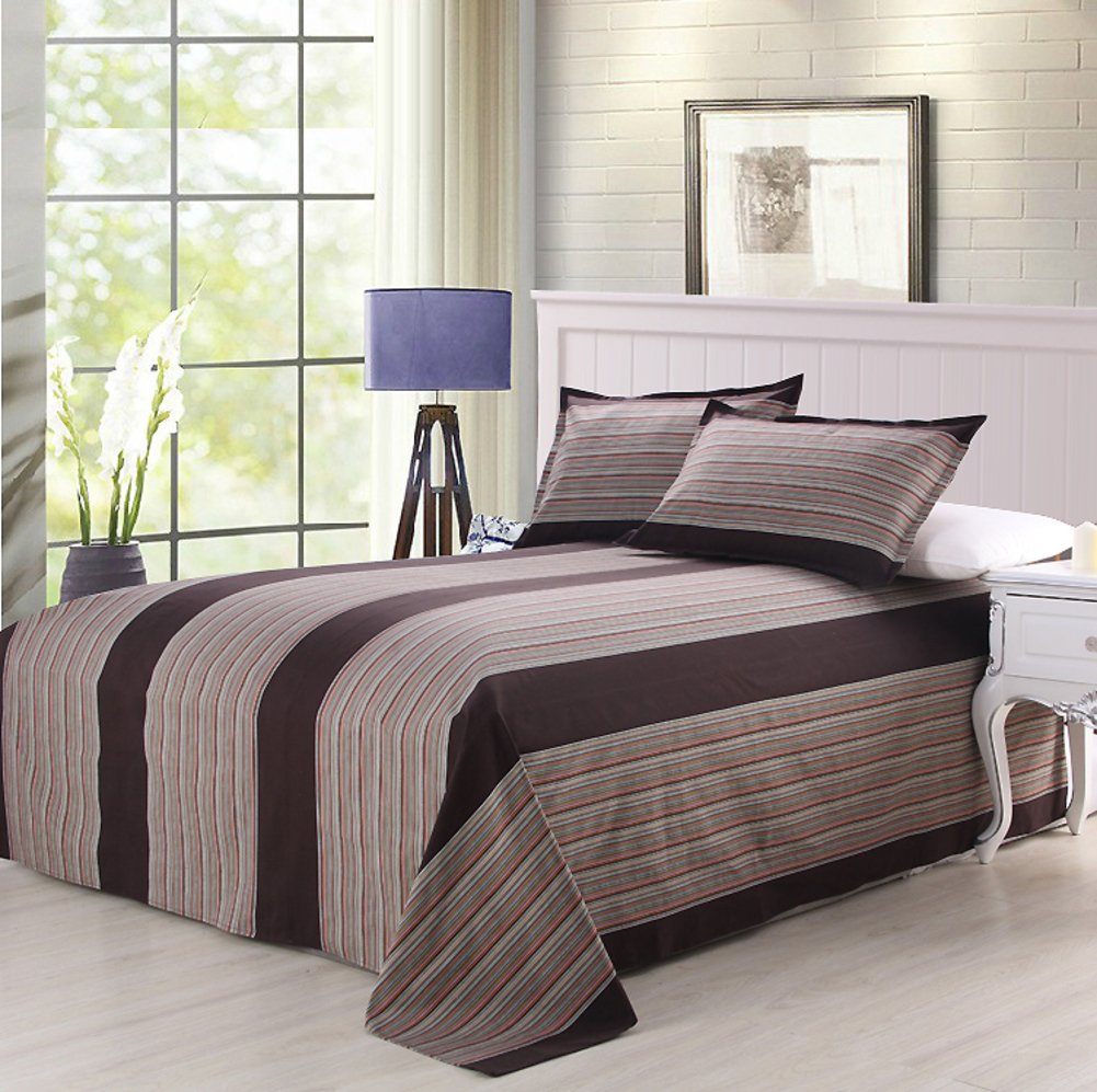 100% Cotton Bed Sheets for Summer - Breathable, Sweat-Absorbing Queen/Twin Size (250x250cm/98x98in) - Ideal for Students, Dorms & Hot Sleepers - Soft Coarse Cloth for Cool Comfort