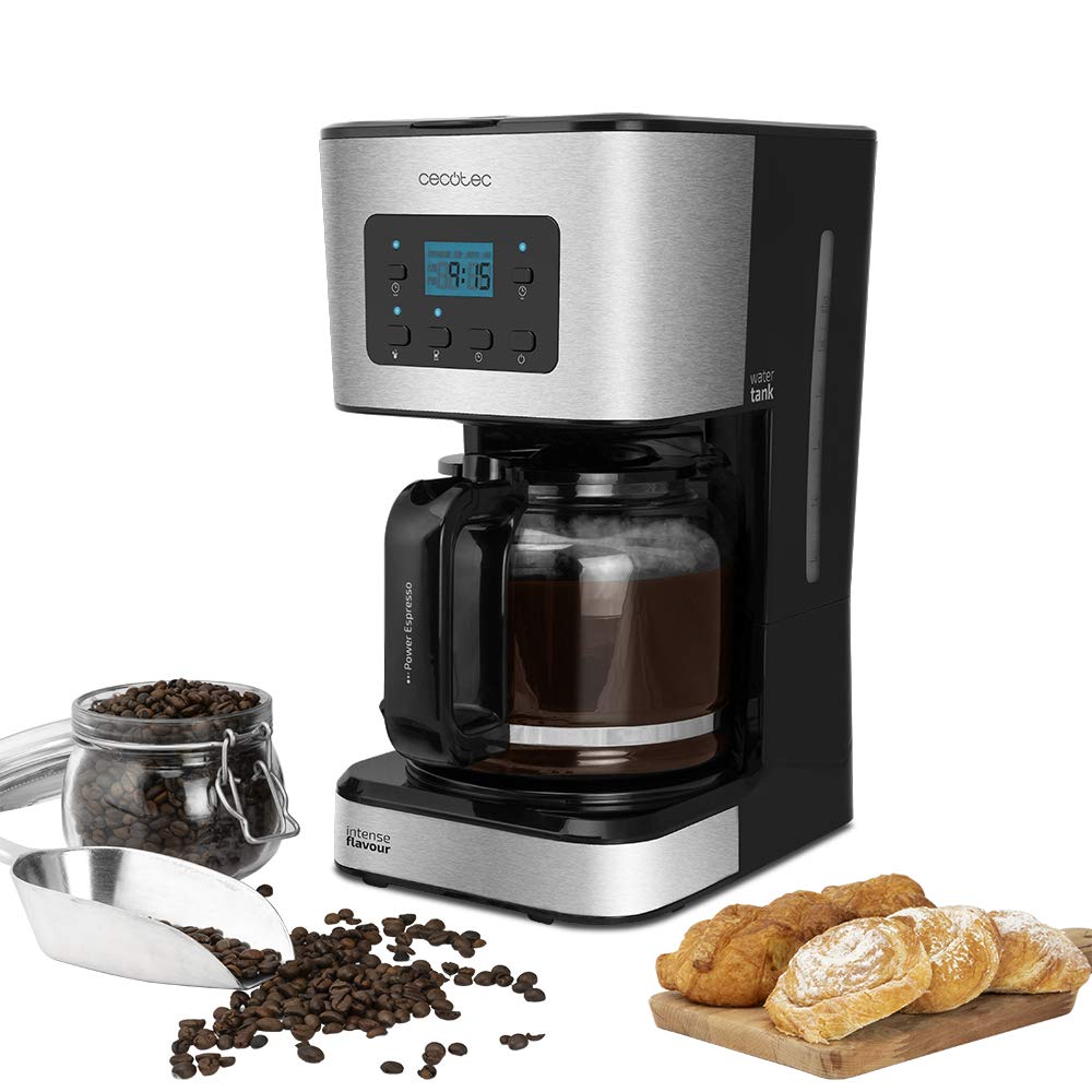 Cecotec Drip Coffee Maker 66 Smart - 950W, 24H Programmable, ExtemAroma Technology, AutoClean Function, Stainless Steel Finish, 1.5L Glass Carafe - Perfect for Home, Office & Breakfast Nook