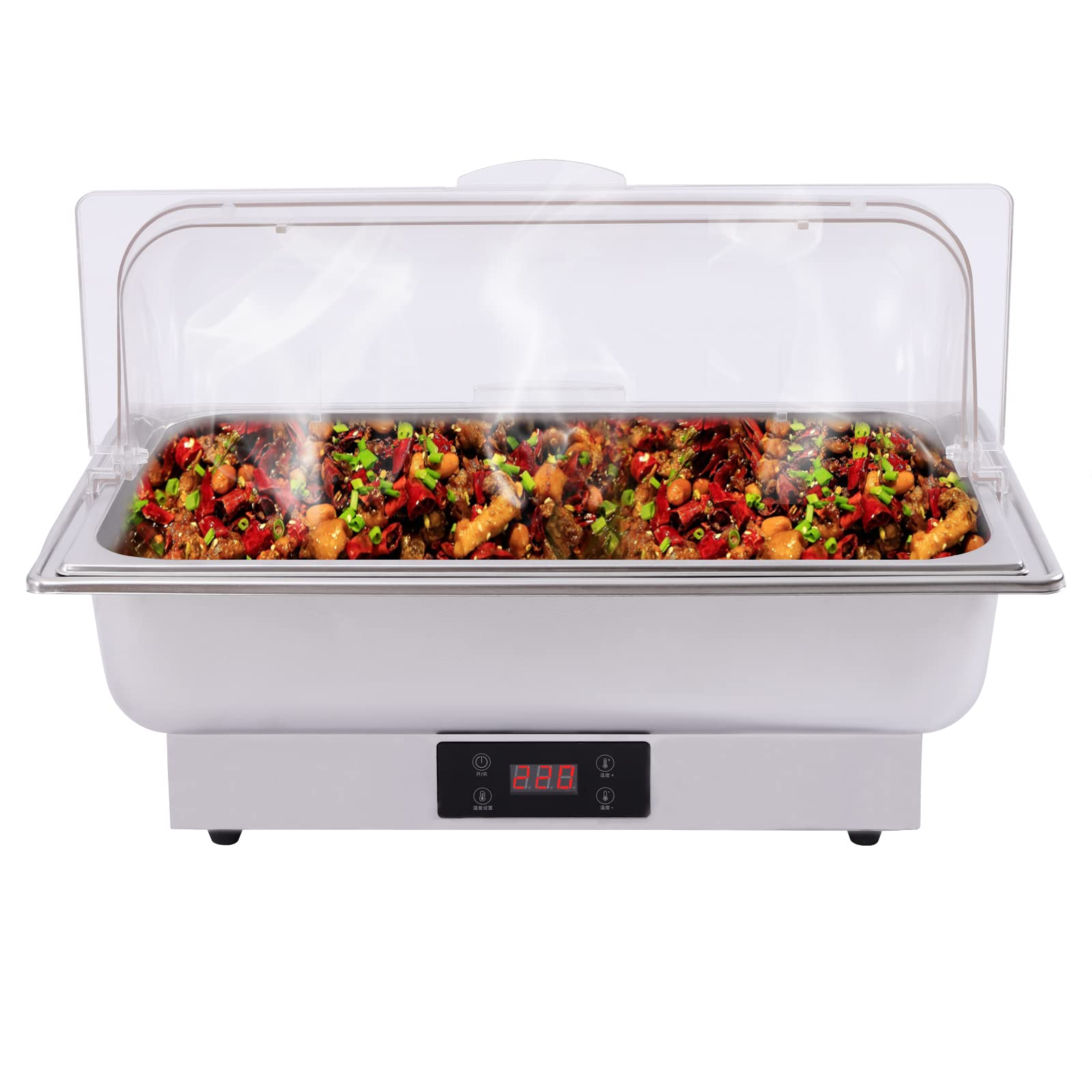 Electric Chafing Dish Buffet Set - Stainless Steel Catering Chafer with Adjustable Temperature for Buffets, Parties, Weddings & Events - Perfect for Keeping Food Warm at Home or Professional Catering