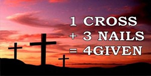 1 Cross + 3 Nails = 4given Christian Car License Plate - Inspirational Religious Auto Accessory for Faith-Based Drivers