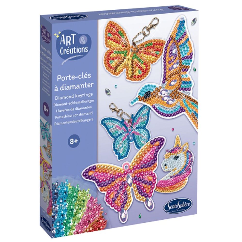 Sentosphere Diamond Art Key Rings Kit - DIY Craft for Adults & Teens - Perfect for Gifts, Home Decor, and Personalized Accessories
