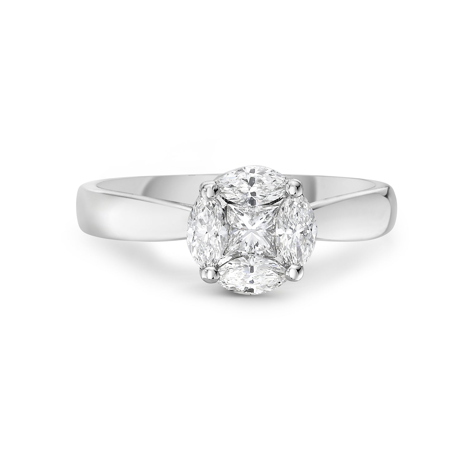 Marquise Cut Diamond Solitaire Ring in 18K White Gold for Women - Perfect for Engagement, Anniversary & Special Occasions