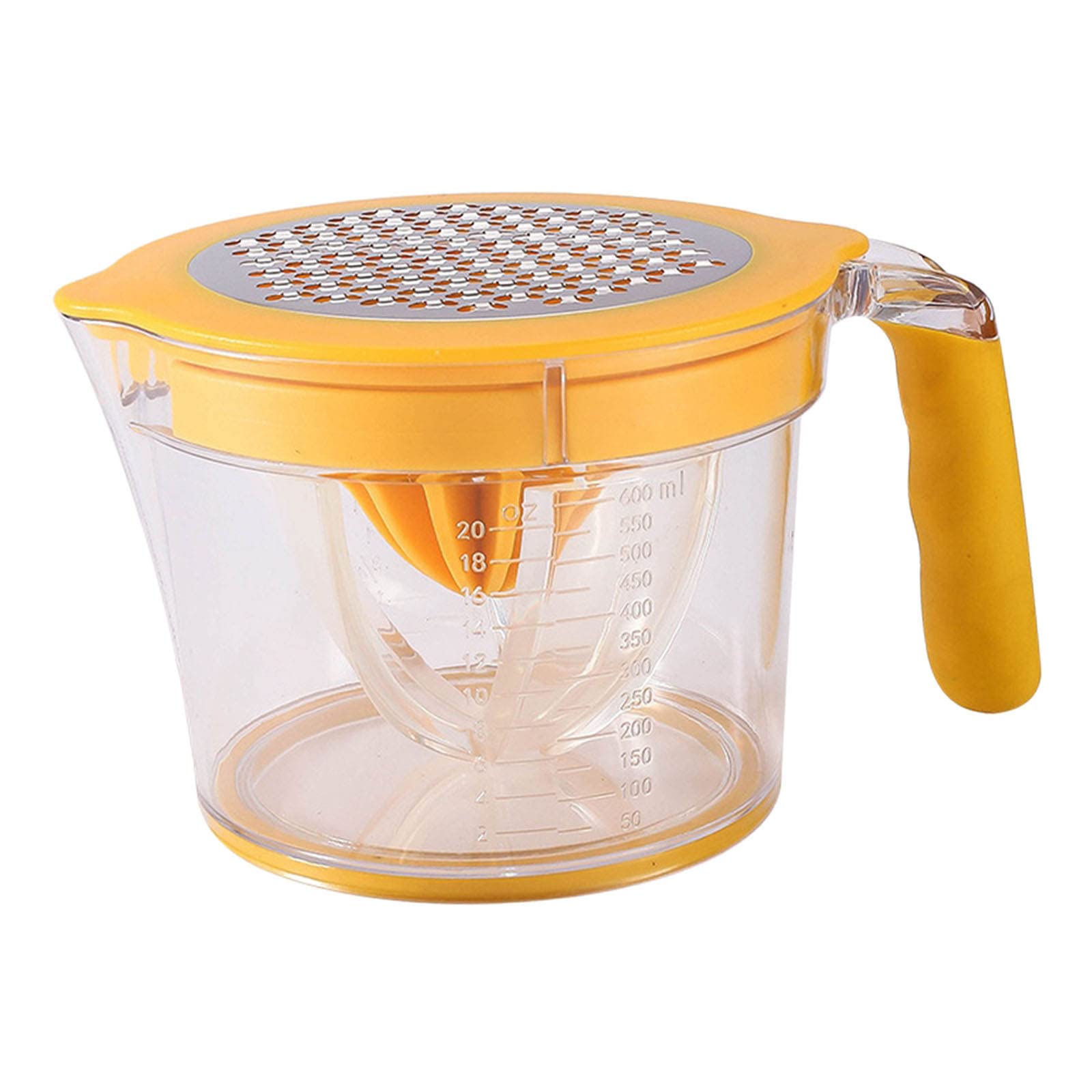 FAKEME Manual 3-in-1 Juicer - Hand Press Citrus, Ginger & Egg White Extractor with Easy Operation & Filter - Yellow | Perfect for Fresh Juice, Cocktails & Healthy Cooking at Home