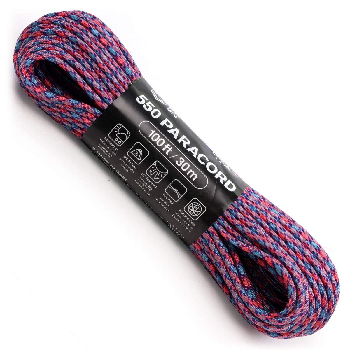 550 Paracord 100ft 7-Strand Nylon Rope for Survival, Camping & Crafts | Made in USA
