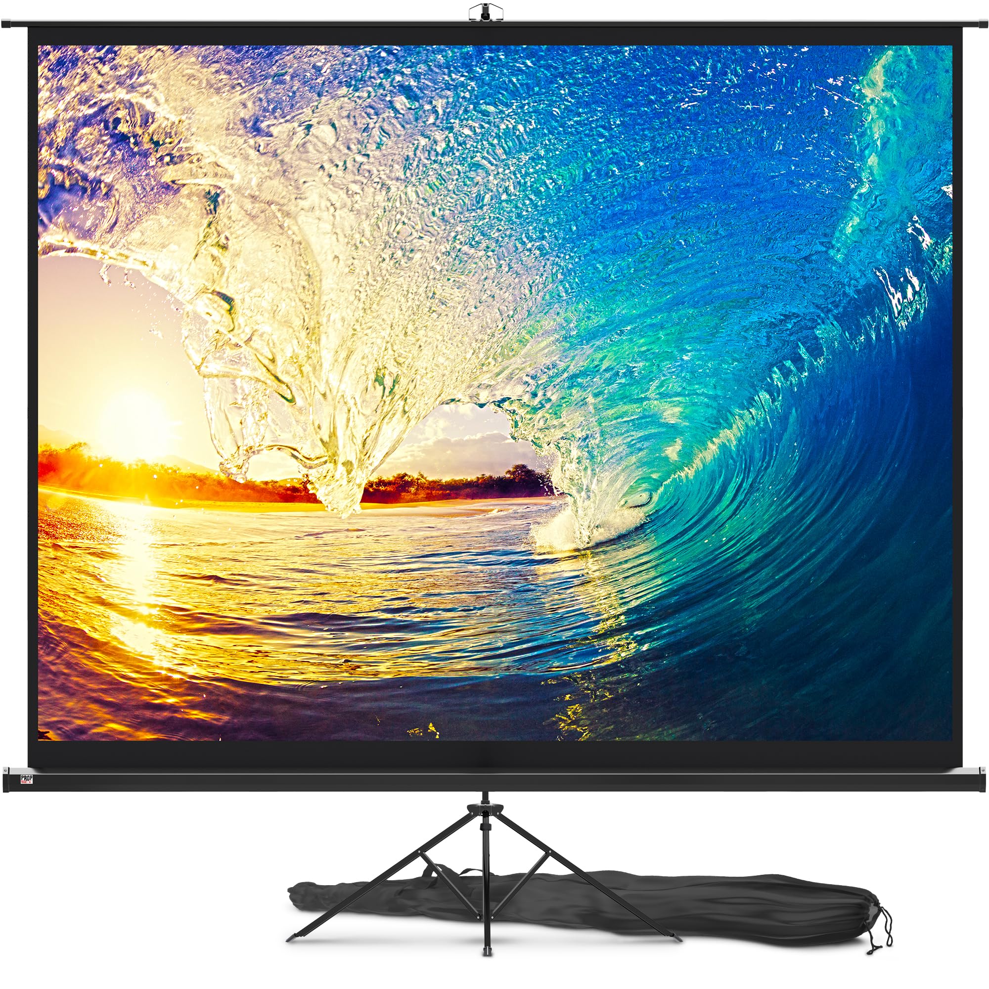 120 Inch Projector Screen with Stand - HD 4:3 Wrinkle-Free Tripod Projection Screen for Indoor & Outdoor Movies, Presentations, and Home Theater - Perfect for Backyard Movie Nights, Office Meetings, and Classroom Use