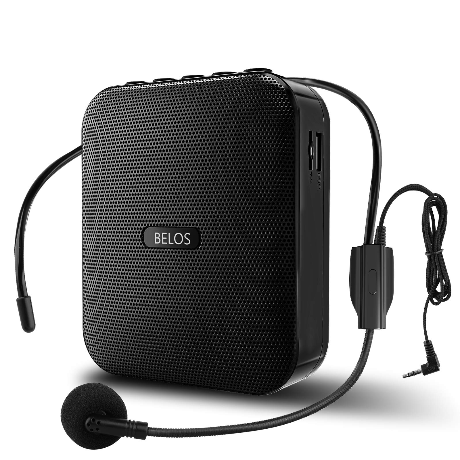 Portable Rechargeable Voice Amplifier with Wired Microphone & Waistband - Mini Speaker for Teachers, Coaches, Tour Guides | Supports MP3/TF Card Playback & Recording | Perfect for Classroom, Outdoor Activities & Elderly Use