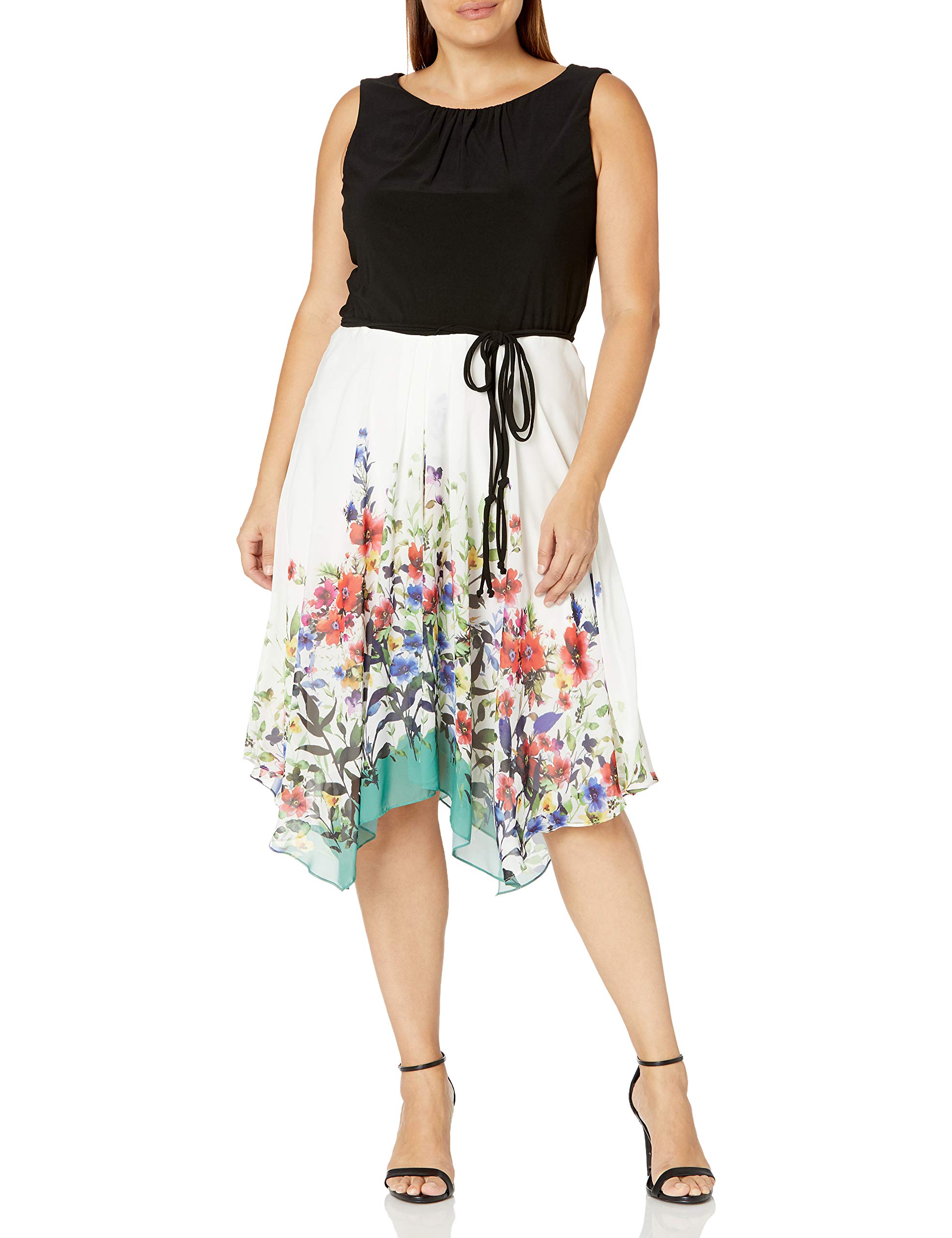 S.L. Fashions Women's Plus Size Sleeveless Printed Tiered Maxi Dress - Flowy Summer Beach Dress for Vacation, Party & Casual Wear