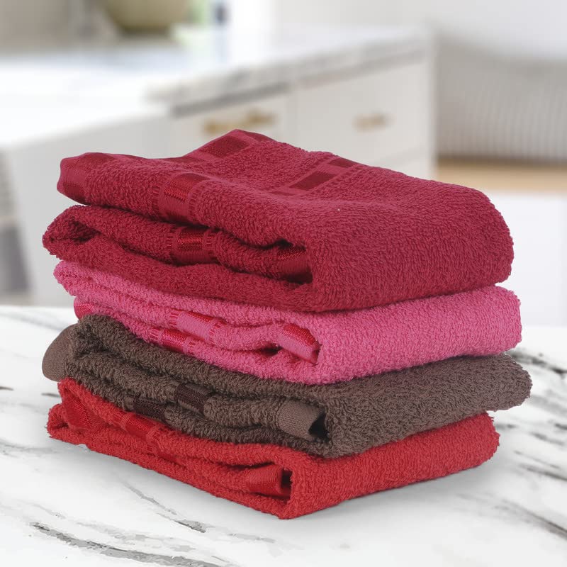 Premium Cotton Face Towel Set of 4 - Ultra Soft & Highly Absorbent 450 GSM Facial Towels (13x20 Inch) for Face Wash, Gym, Pool, Travel, Spa, Salon & Yoga | Gentle Skin Care & Quick Drying for Daily Use, Workouts & Beauty Routines