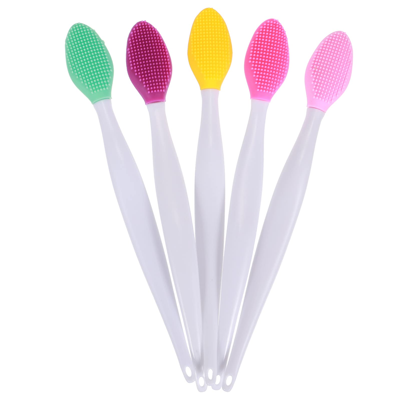 Lurrose Double Sided Lip Brush - Silicone Exfoliating Tool for Dead Skin Removal - 20pcs Beauty Kit for Makeup & Skincare