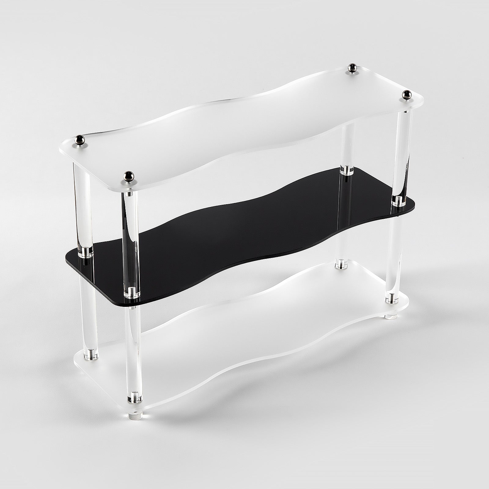 VENTRAY HOME Acrylic 3-Tier Storage Rack - Black | Space-Saving Organizer for Kitchen, Bathroom & Office | Durable Plastic Shelving Unit for Home Organization