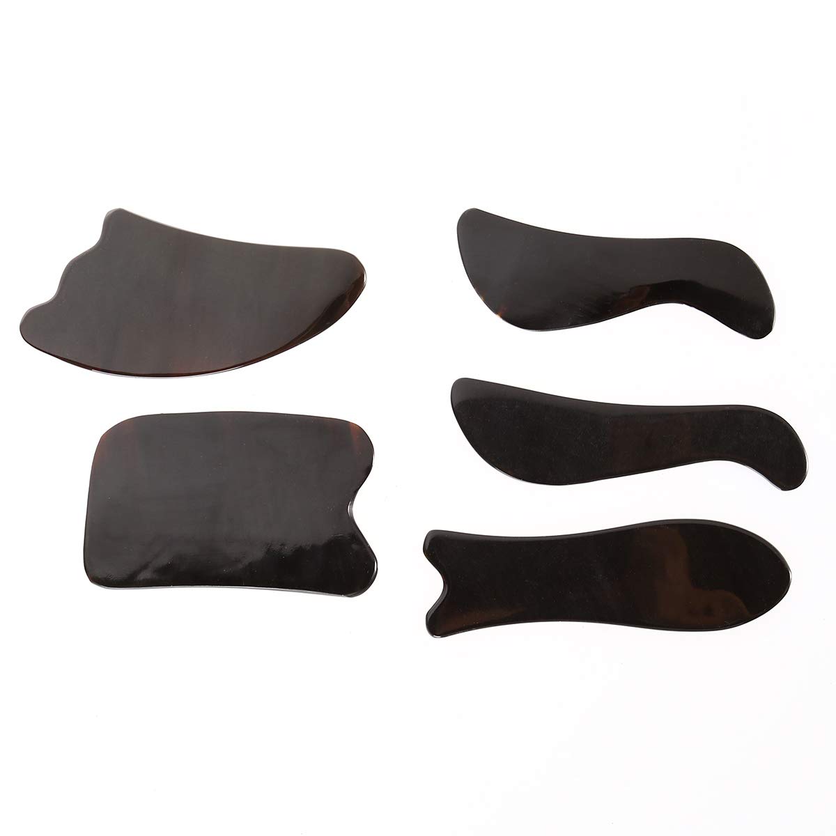 DOITOOL 5-Piece Natural Water Buffalo Horn Massage Tool Set - Acupressure Therapy for Relaxation, Pain Relief & Stress Relief - Perfect for Home Spa, Yoga, and Self-Care Routine