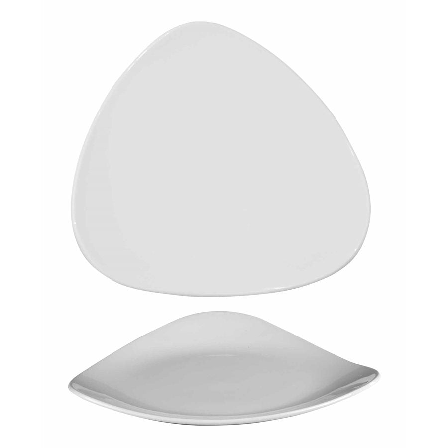 Churchill Lotus 10.5-Inch White Triangle Plates - Set of 12 - Premium Dinnerware for Restaurants, Catering & Home Entertaining