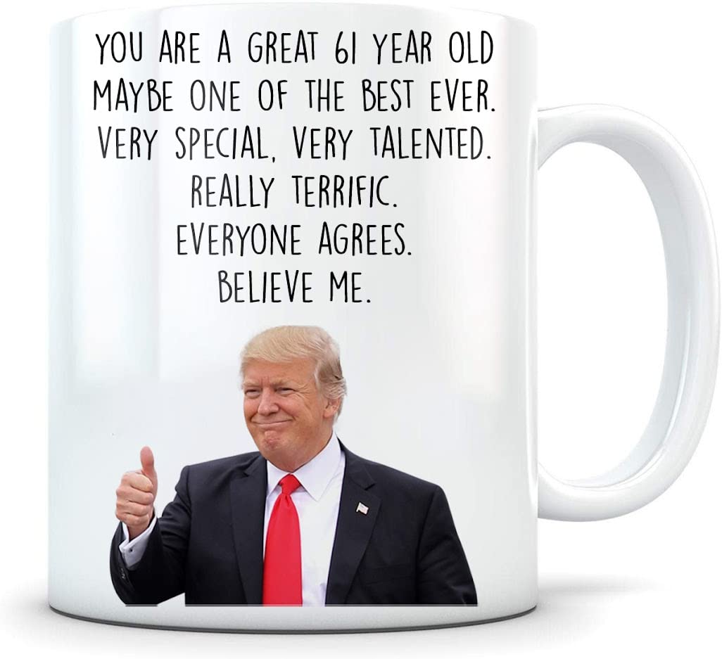 61st Birthday Gift Ideas for Women & Men - Funny 61 Year Old Birthday Mug - Perfect 61st Bday Party Souvenir - Great for Retirement Celebrations & Milestone Gifts