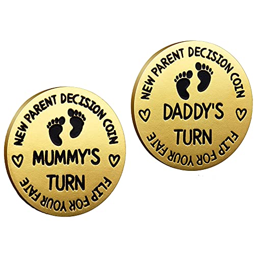 Funny Decision Making Coin for New Parents - Unique Baby Shower Gift for Mom & Dad, Pregnancy & First-Time Parents - Double Sided Keepsake for St. Patrick's Day, Easter & Birthdays | Perfect for Settling Parenting Debates & Creating Lasting Memories