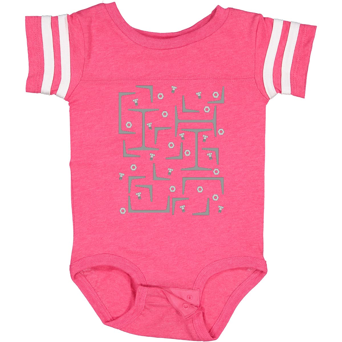 Inktastic Nuts Bolts Angles & Gray Steel Beams Baby Bodysuit - Cute Engineering-Themed Outfit for Infants & Toddlers - Perfect for Playdates, Photo Shoots & STEM Events