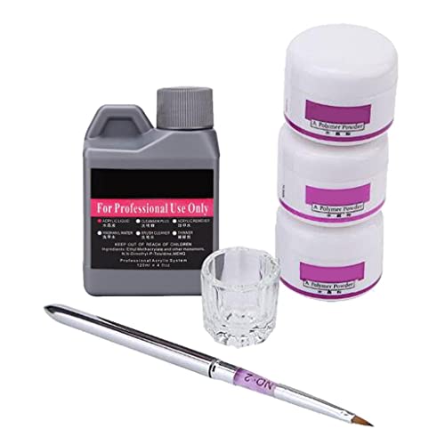 Professional Siah DIY Nail Art Kit with Crystal Powder, Acrylic Liquid & 3-Color Nail Pen - Perfect for Home Manicures, Salon Nails & Gift Giving