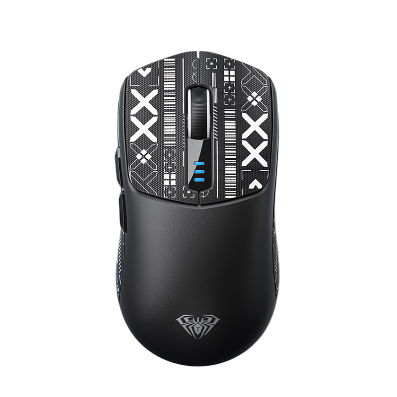 AULA SC580 Tri-Mode Wireless Gaming Mouse with RGB Lighting, 16000 DPI, 7 Buttons - Ergonomic Design for PC, Mac, Laptop - Includes Anti-Slip Grip Stickers for FPS, MOBA, eSports Gaming