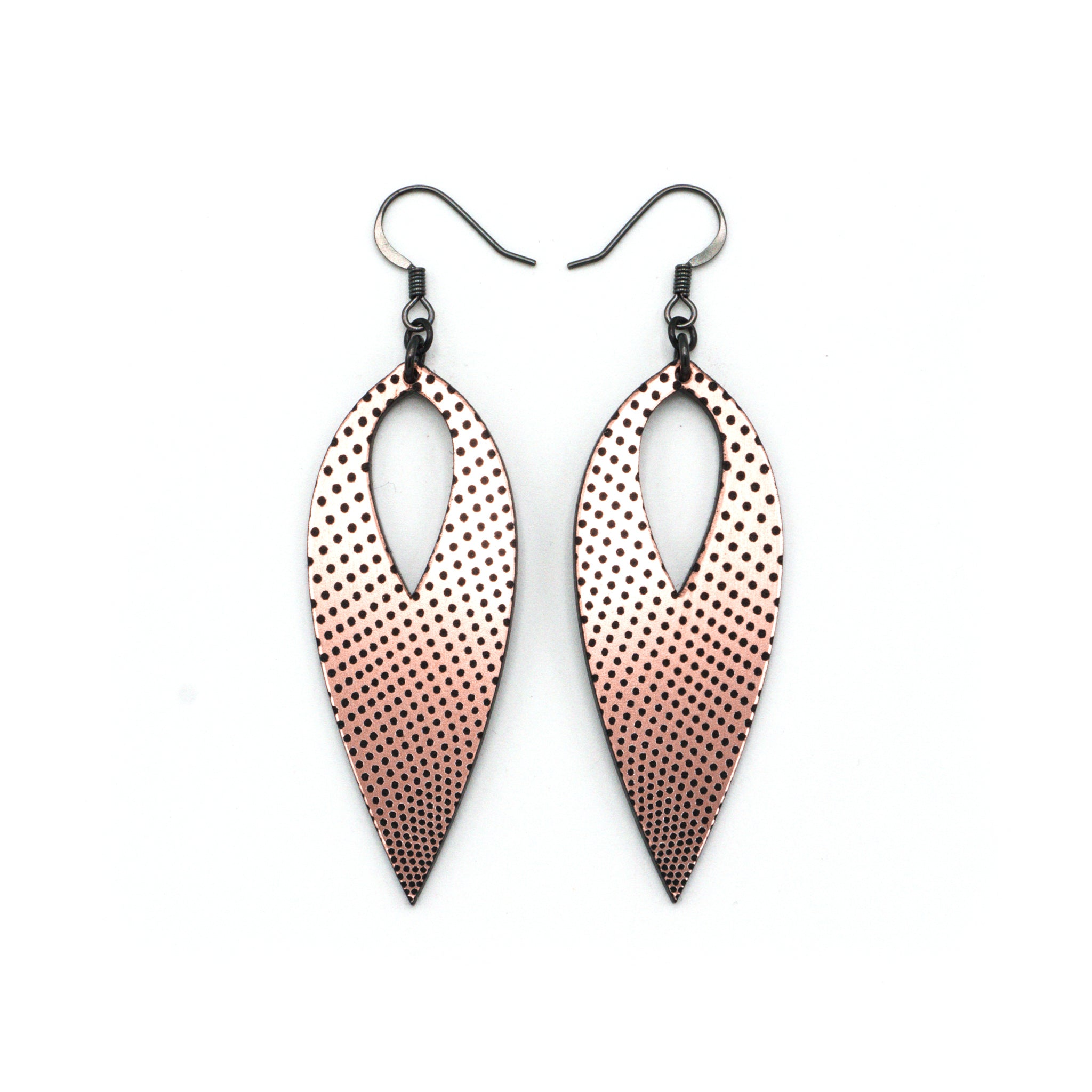 Nativas 16-Piece Acrylic Earrings Set - Rose Gold & Black | Trendy Dangle Drop Hoop Earrings for Women | Perfect for Parties, Weddings & Everyday Wear