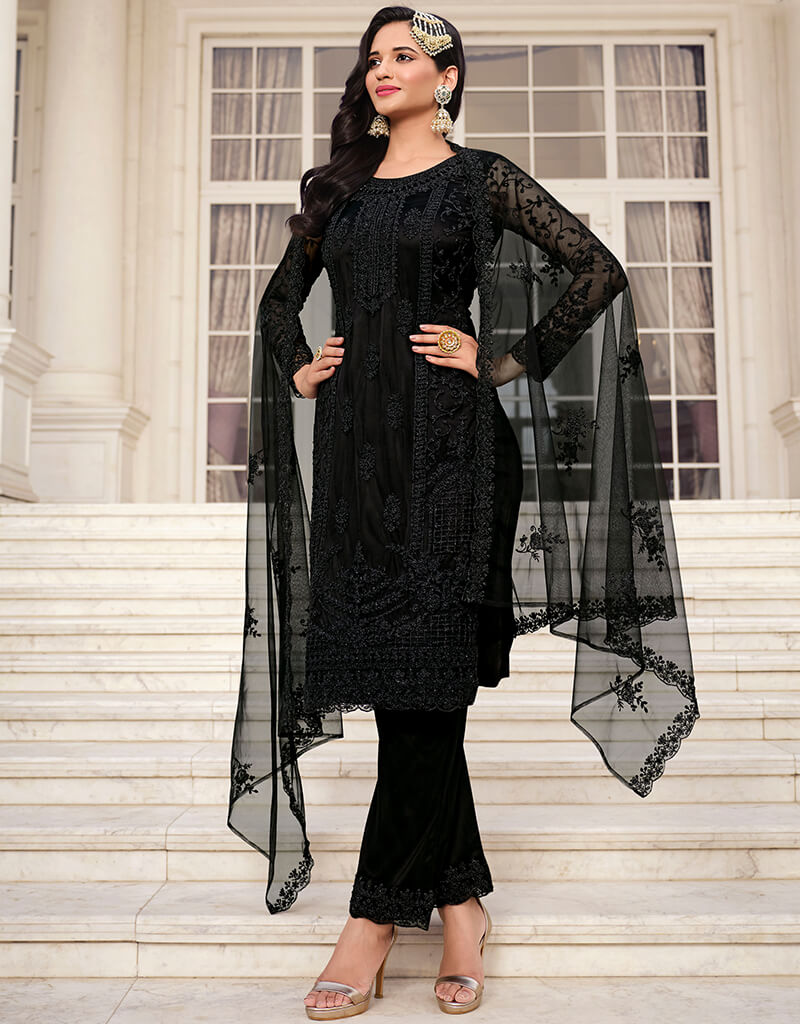 Elegant Black Butterfly Print Pant Suit for Women - Formal Office Wear & Evening Party Outfit