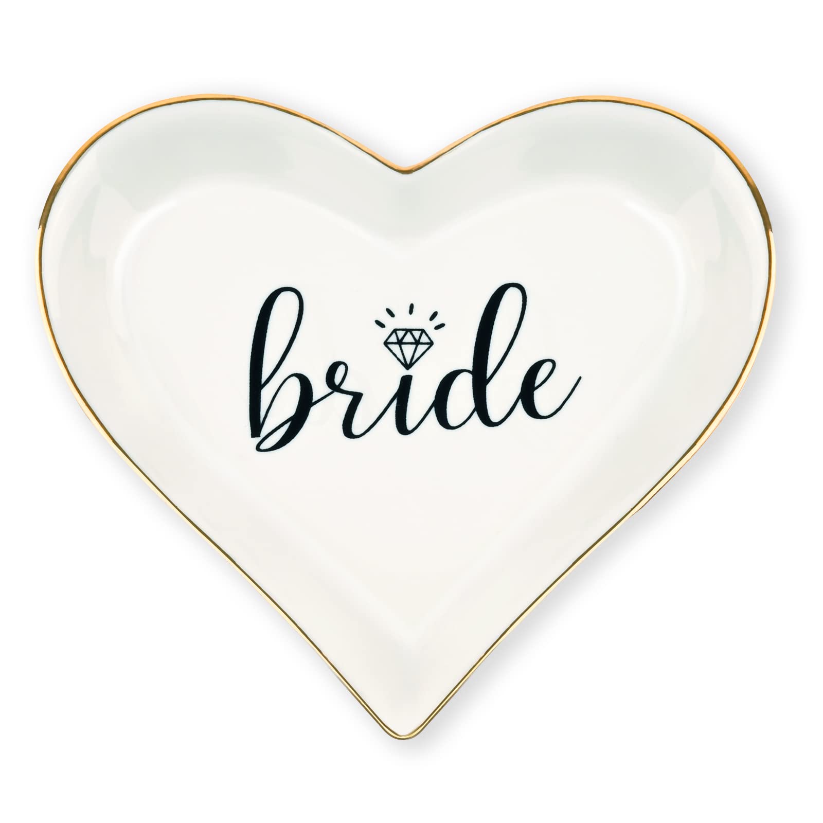 Bride Jewelry Dish - Ceramic Ring Tray for Wedding & Engagement Gifts - Perfect for Bachelorette Parties & Anniversaries