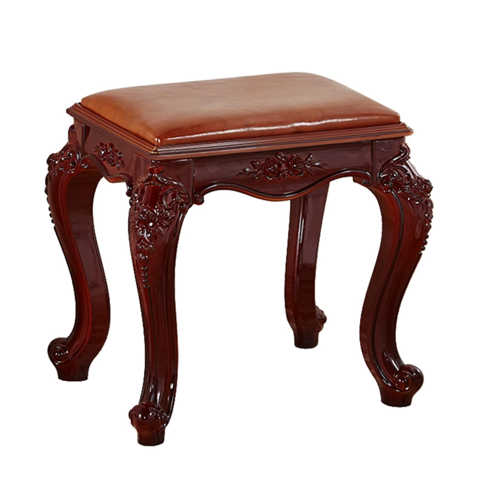 YYPP Vanity Stool for Bathroom & Makeup Room - Padded Vanity Bench with European Style Piano Seat - Red Big Size - Perfect for Dressing Table, Bedroom Decor & Beauty Salon