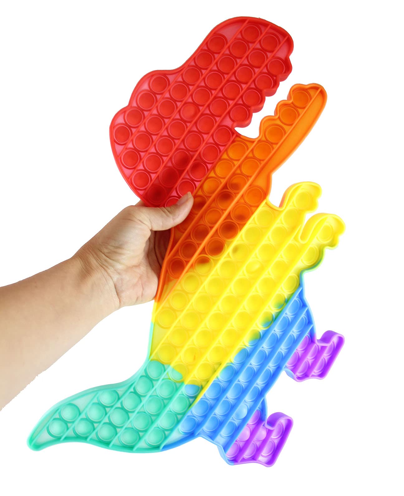 Jumbo T-Rex Dinosaur Bubble Pop Fidget Toy - Silicone Push Poke Sensory Stress Relief Toy for Kids & Adults - Bubble Popper for Anxiety, ADHD, Autism & Classroom Focus - Fun OT Sensory Tool for Home, Office & Travel