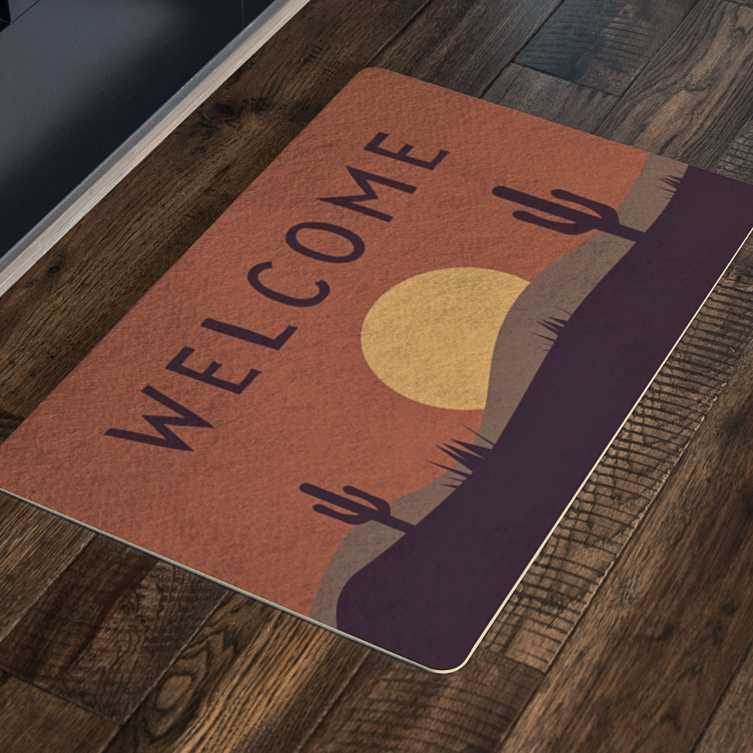 Non-Slip Welcome Doormat with Midwest Cactus Design - Perfect for Entryway, Porch, or Front Door Decor
