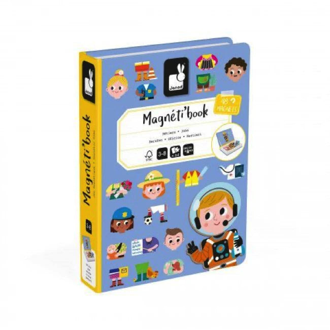 Janod Magnetibook Jobs - Educational Magnetic Toy for Kids Learning Professions | Perfect for Preschool & Classroom Activities